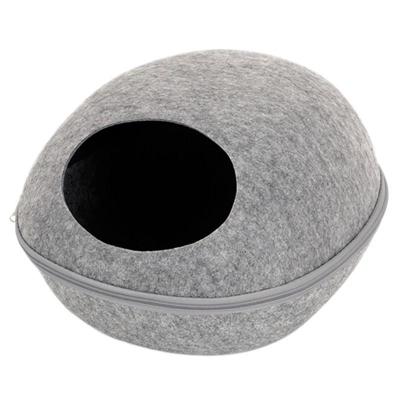 Собака Кошка Кровать пещера спальный мешок на молнии яйцо форма войлочная ткань