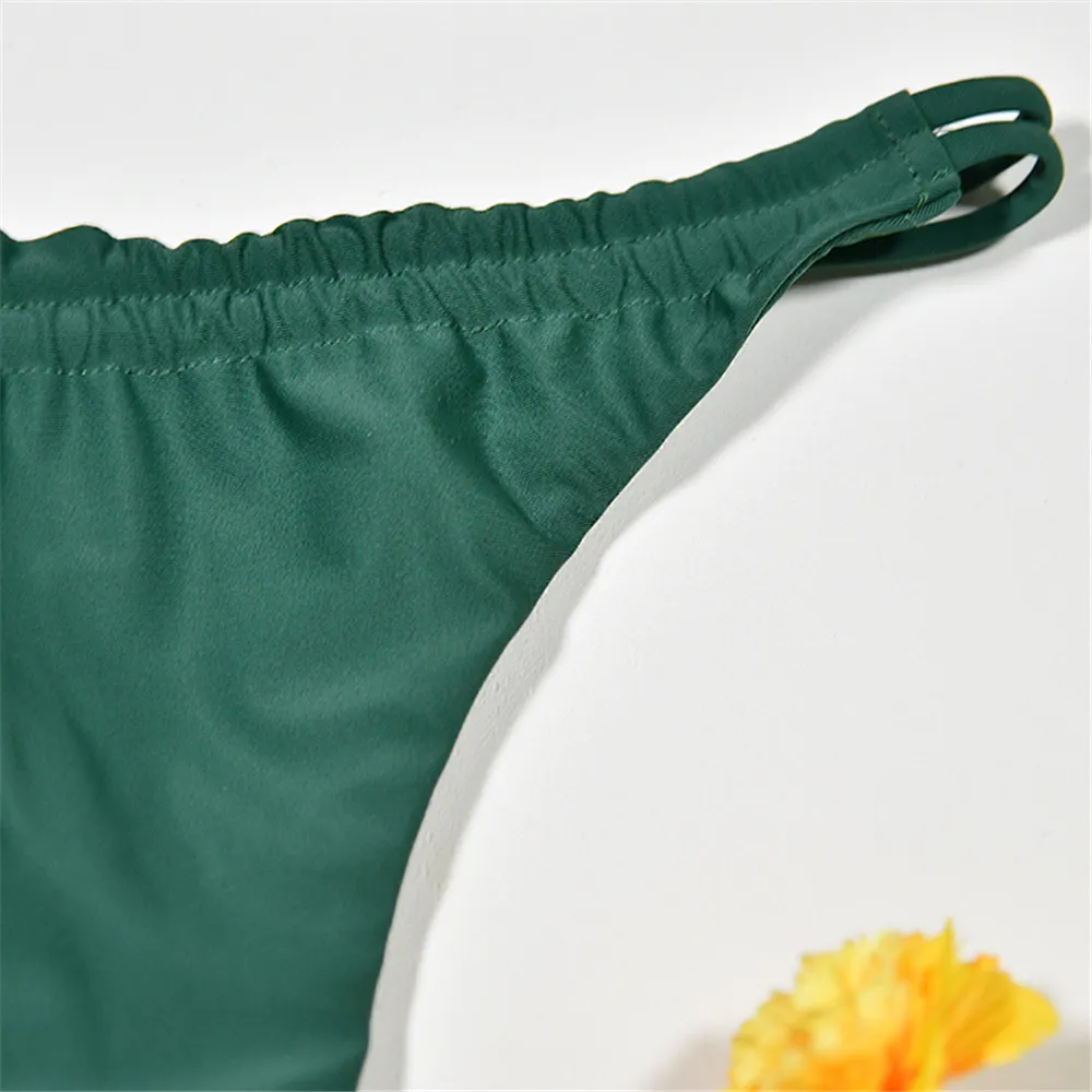 Сексуальные женские тропические пляжные стринги с принтом джунглей комплект