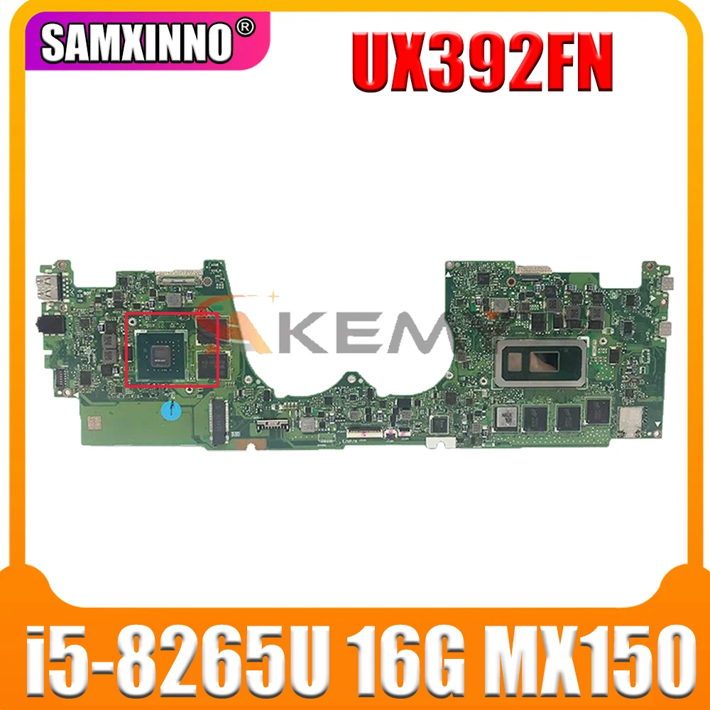 

For ASUS ZenBook S13 Zenbook S13 UX392FN-SP8509T UX392FN UX392F UX392 laptop mainboard motherboard with i5-8265U 16G MX150