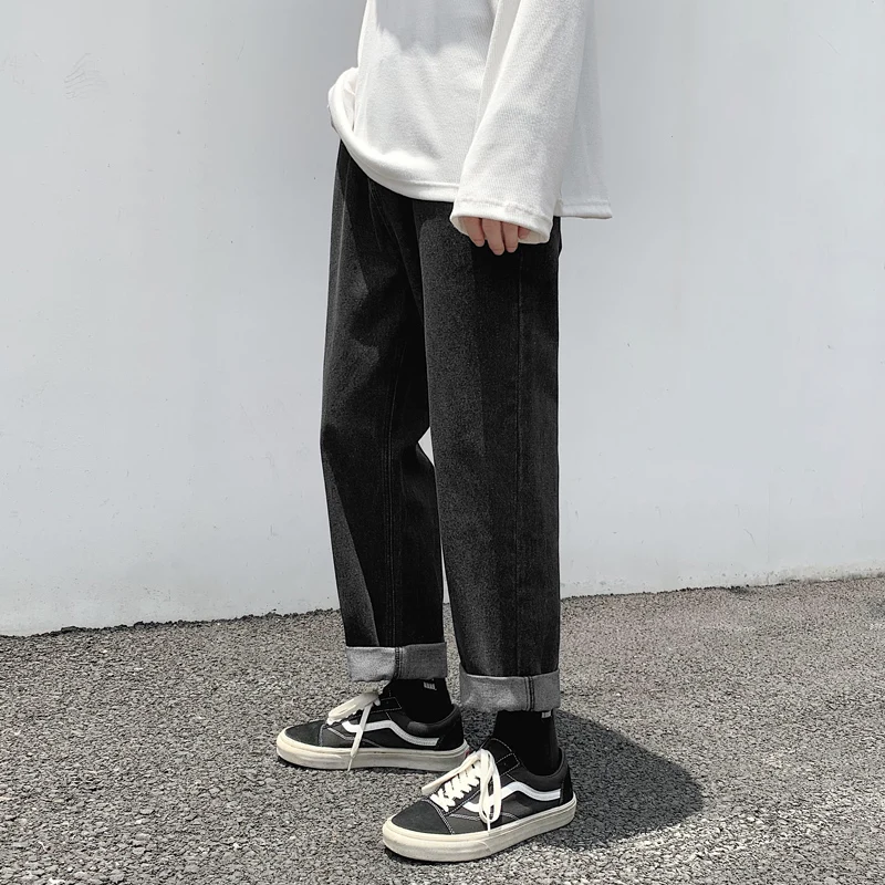 

SingleRoad Mens Jeans Men 2021 Oversized Wide Leg Korean Style Denim Straight Pants Japanese Streetwear Blue Baggy Jeans For Men