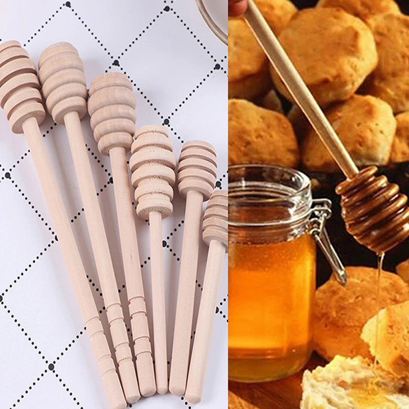 5Pcs/set Wooden Mini Honey Spoon Stir Bar For Jar Supplies Eco-Friendly Long Handle Mixing Stick Dessert Tools | Дом и сад