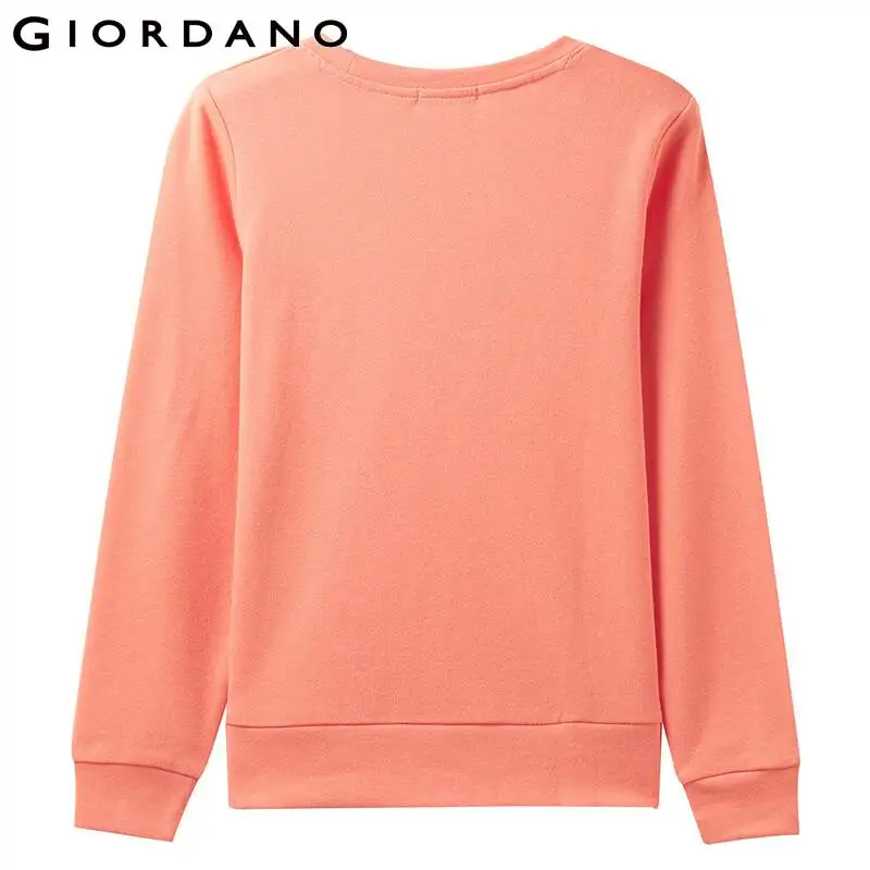 Giordano/Женская толстовка со значки с животными пуловер круглым вырезом махровые