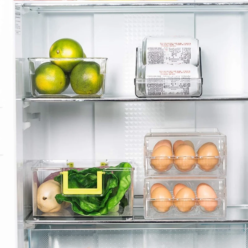 

Storage Rack Suitable for Kitchen, Refrigerator, Countertop Transparent Tank Storage Device,2 Pieces