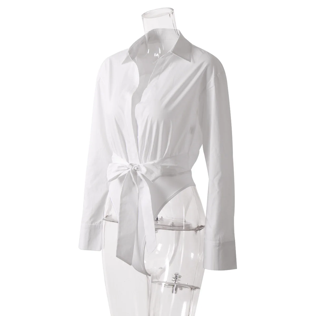 Женский комбинезон с длинным рукавом оборками бандажный крест накрест