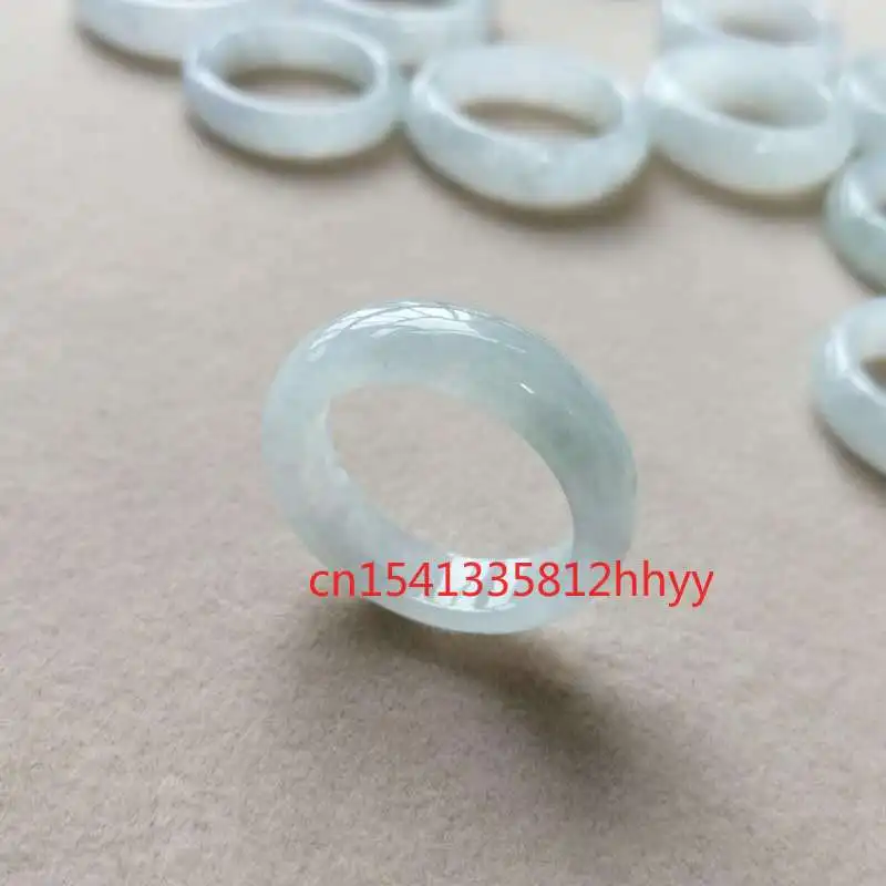 

Natural Burma Jade Ice Ring Jewelry Lucky Spirits Auspicious Amulet Jade Ring Fine Jewelry