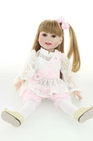 18 reborn baby dolls movable vinyl smile pricess dress girl toy bebe gift kids toys for girls girls toys