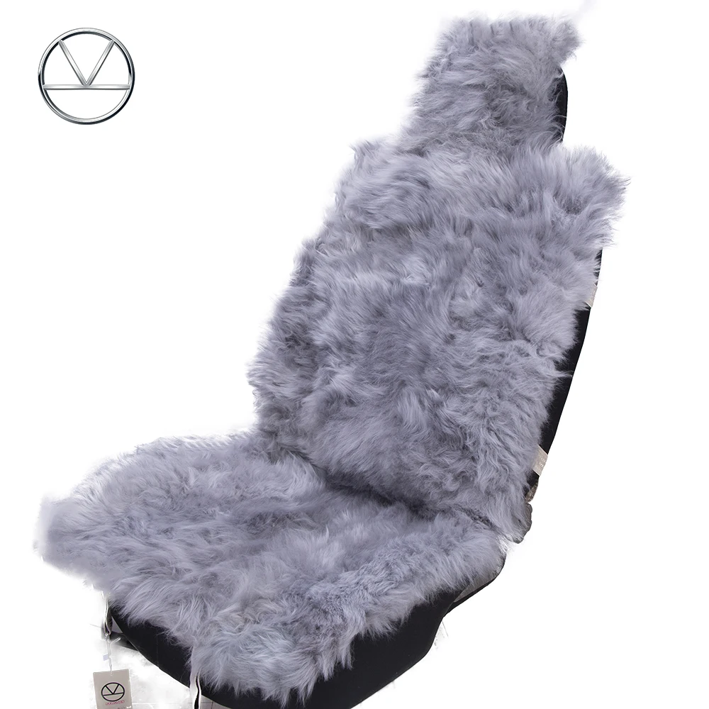 

KAWOSEN 100% Natural Fur Sheepskin Car Seat Covers, Universal Wool Car Seat Cushion,Winter Warm Car Front Seat Cover SWSC02