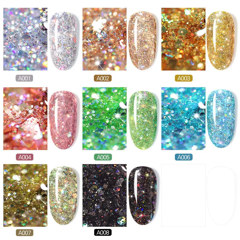 5ml Shiny Diamond Glitter UV Gel Polish Platinum Nail Varnish Rose Gold Hybrid Enamel Led Manicure | Красота и здоровье