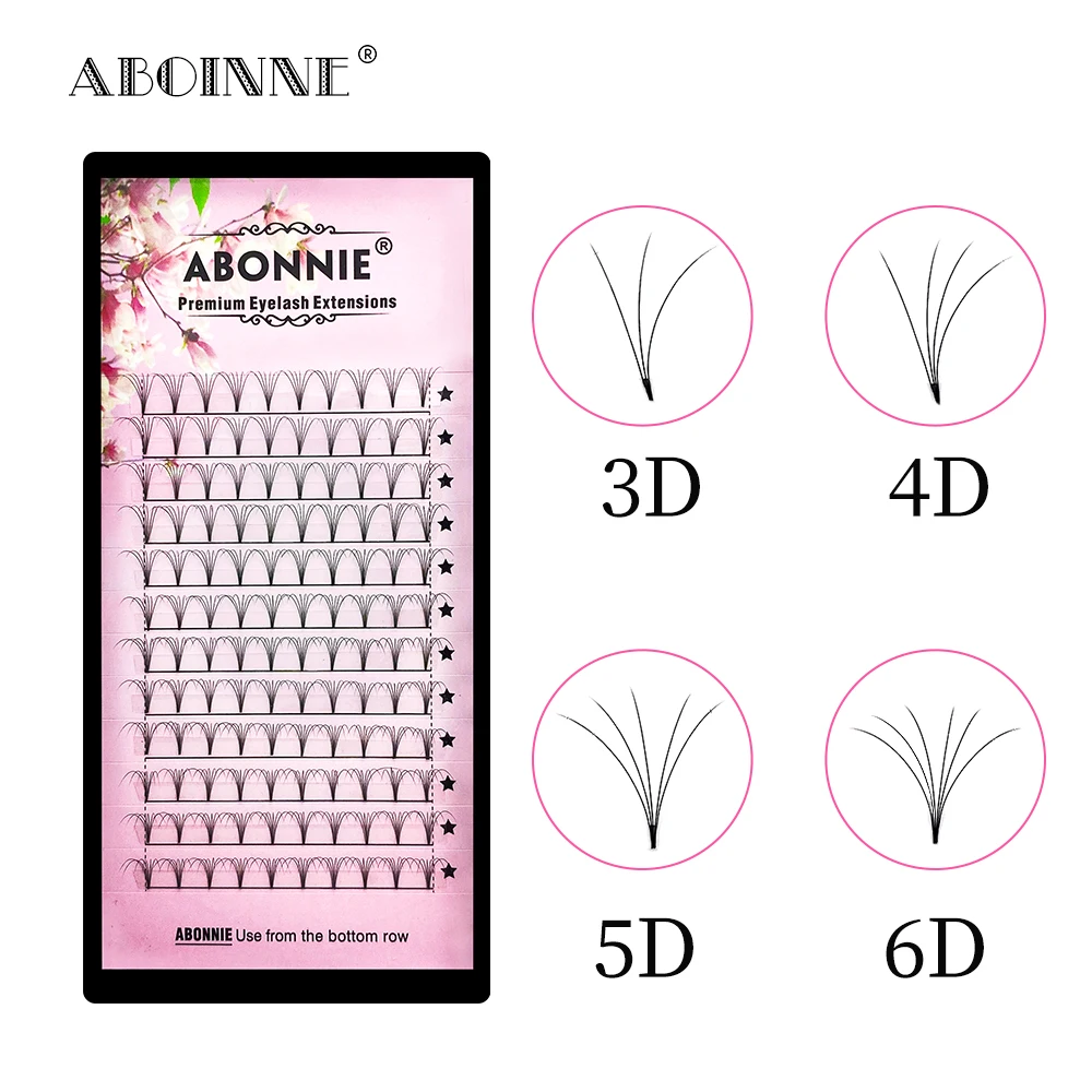 

Abonnie Premade Volume Fans 3D/4D/5D/6D Lash Russian Volume Eyelash Extensions Pre made Lash Extension Faux Mink Lash