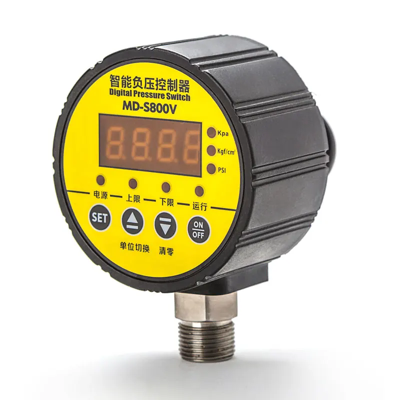 

Free shipping MD-S800V Intelligent Digital Vacuum Gauge -0.1~0MPa(-100~0KPa) Negative Pressure Controller