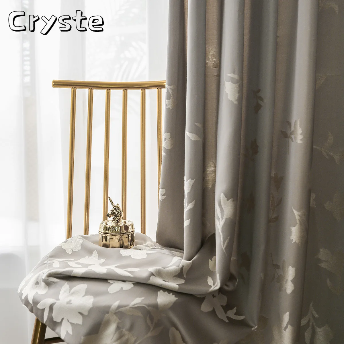 

High-precision Floral Jacquard Curtains Finished Shading Custom Curtains for Living Dining Room Bedroom