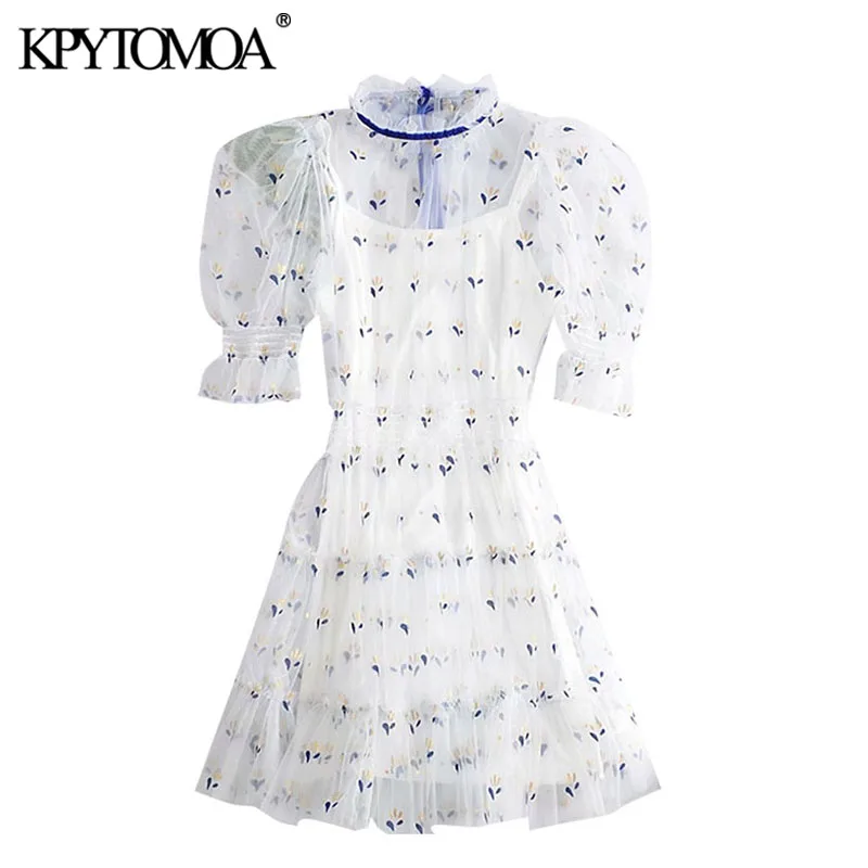 KPYTOMOA женское сексуальное мини платье с прозрачной сеткой винтажное