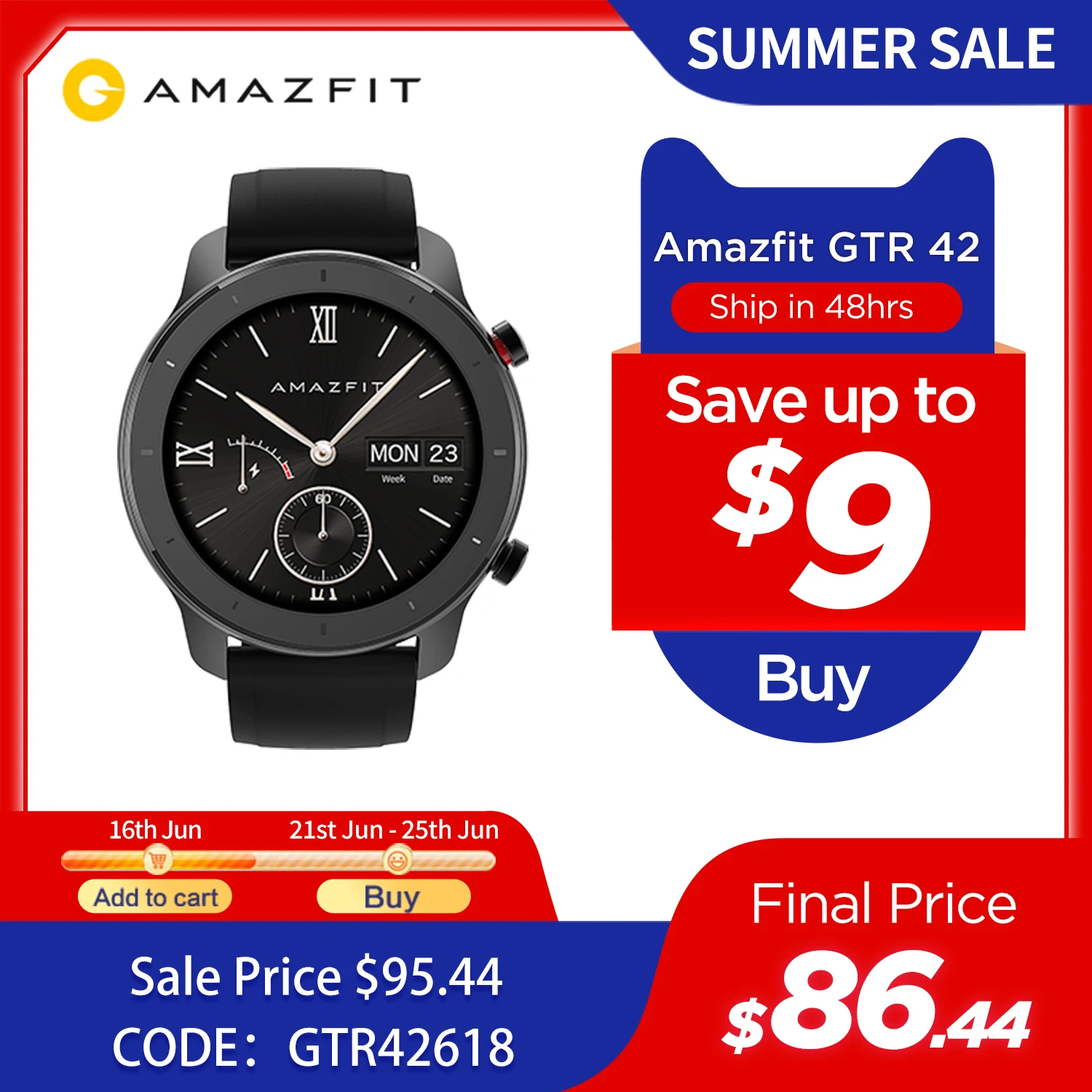  Amazfit GTR 42 мм умные часы 5ATM умные часы 12 дней батарейный контроль музыки для Android IOS 