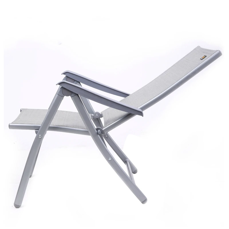 

Multifunctional aluminum folding chair Teslin 7 gear adjustment leisure recliner folding chair office lunch break recliner
