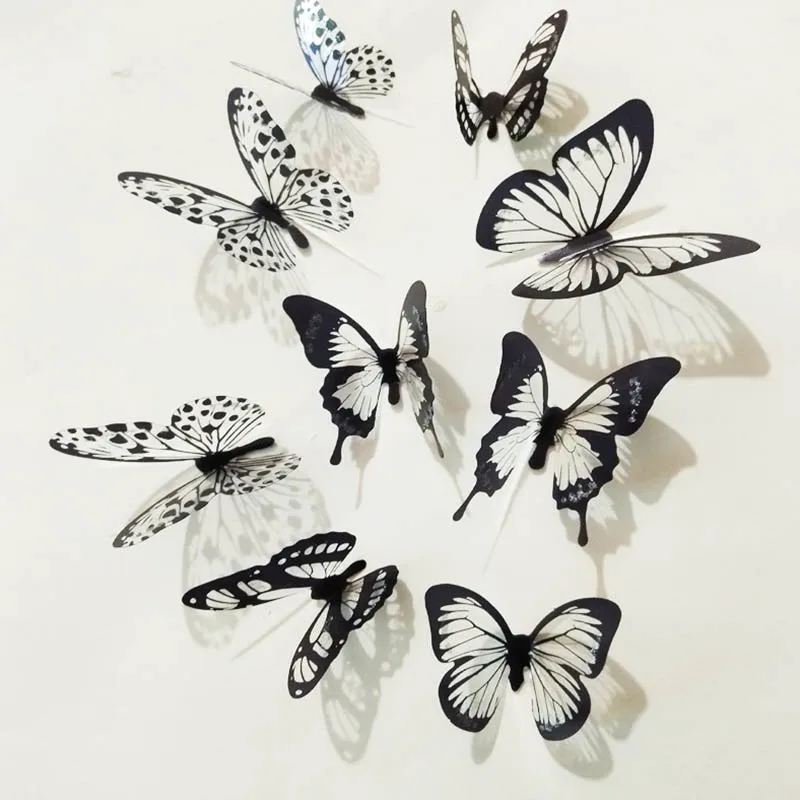 18 шт. в форме бабочки DIY обои магнит на холодильник трехмерные ПВХ наклейки стену