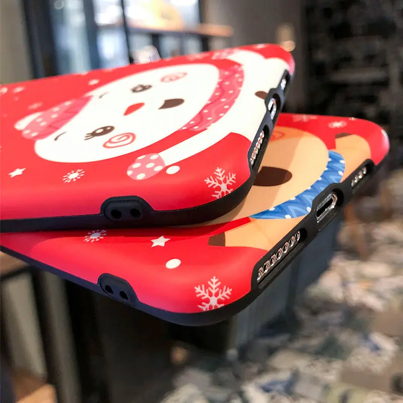 Luxury Christmas Cartoon Deer Case For iPhone 11 Pro Max XR X XS IMD Silicone Matte Cover iphone 7 8 6 S 6S Plus Cases |