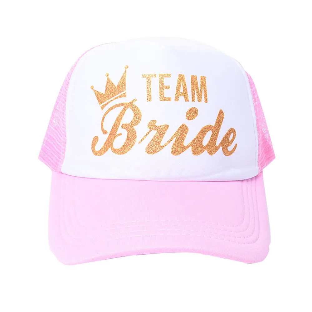 

AOWOFS BRIDE TEAM Baseball Caps Hip Hop Letter Cap Unisex Adjustable Outdoor Men Women Sunscreen Summer Autumn Casual Pink