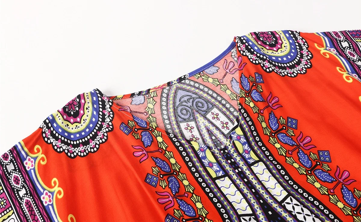 

2021 Spring/Summer women a big hit with South American print casual fashion dresses and beach skirts