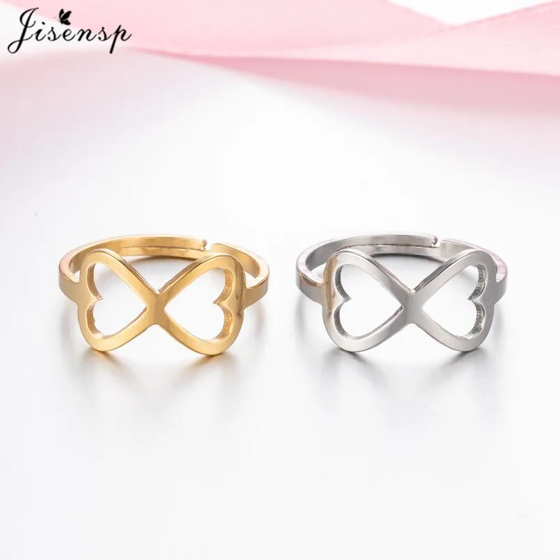 Регулируемое кольцо для женщин кольца из нержавеющей стали с листьями молнией
