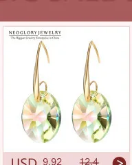 Neoglory, австрийский хрустальный светильник, желтое золото, богемные свисающие серьги для женщин, индийская мода, ювелирное изделие, любовь JS9