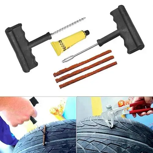 80% HOT SALES!!!Motorcycle/Car Tubeless Tyre Puncture Repair Kit Tool Tire Plug Auto 3 Strips