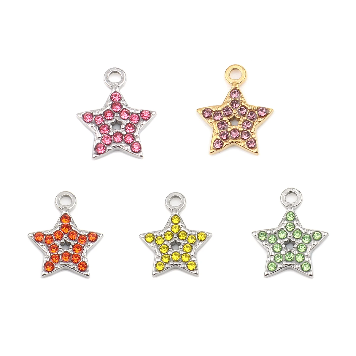 DoreenBeads 304 подвески из нержавеющей стали квадратный серебристый цвет Прозрачный