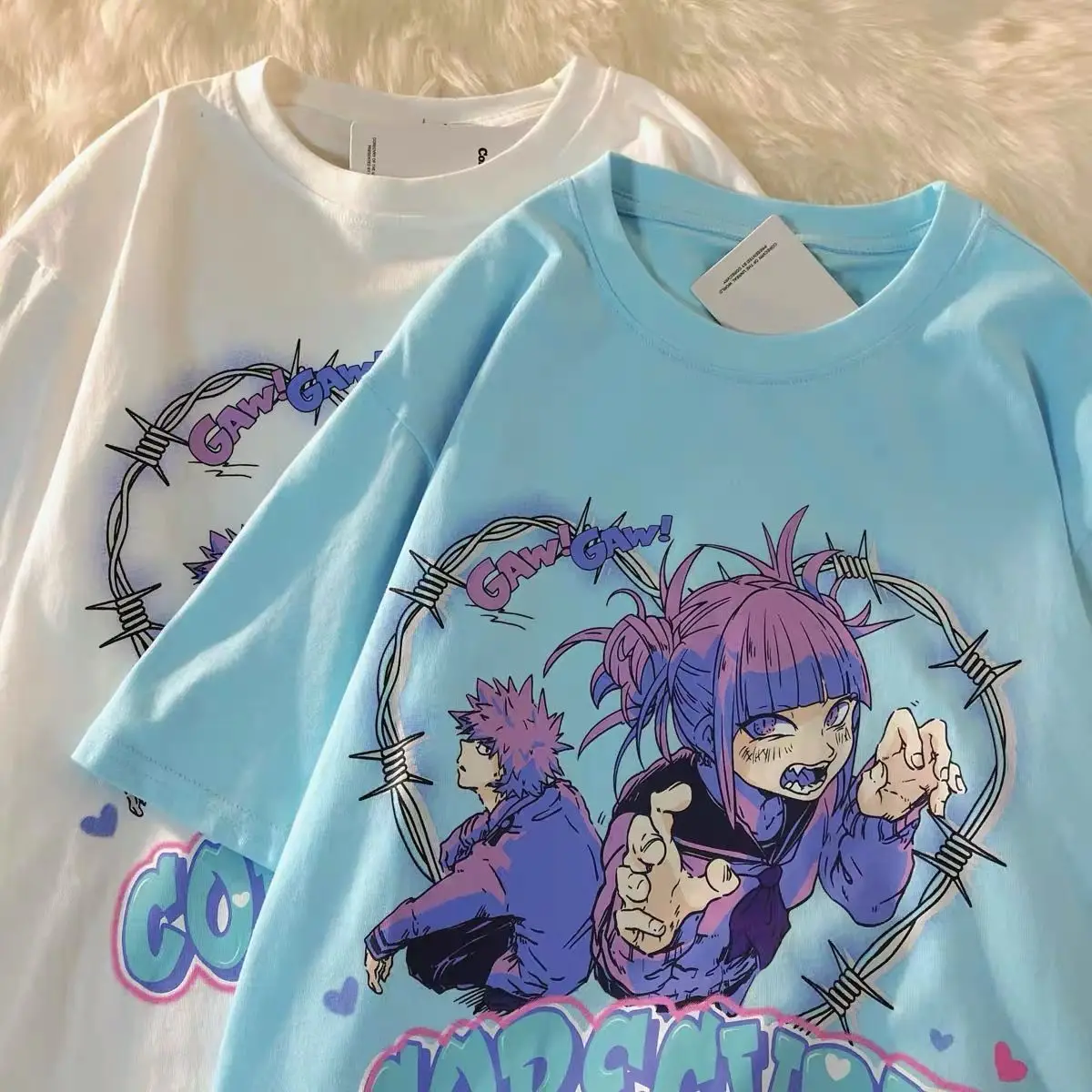 

Haikyuu Funny Eyes Cartoon Tee Shirt Women Japan Anime Fashion T Shirt Cotton Casual Loose Tops Hip Hop Harajuku T-Shirts