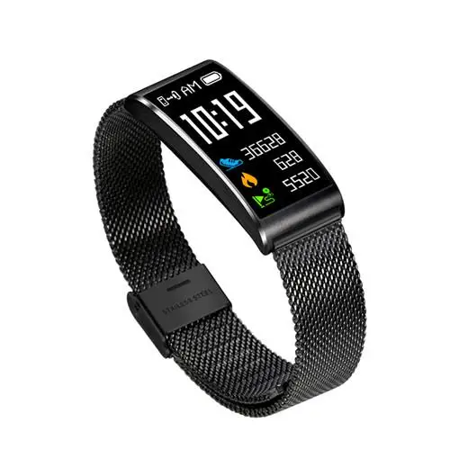 Металлические умные часы влагостойкие умные часы с ремешком Bluetooth спортивные браслеты кровяное давление фитнес-трекер - Цвет: Steel Black