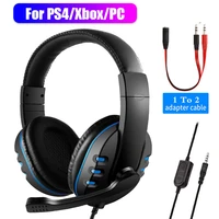 stereo gaming headset for xbox one ps4 pc 3 5mm wired over head gamer headphone with microphone volume control game earphone
