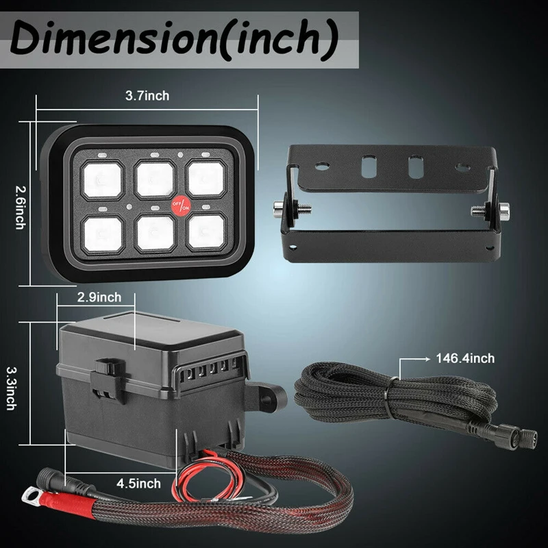 

6 Gang Switch Panel Automatic Dimmable Circuit Control Box Relay System +Wiring ATV UTV Boat Marine 12V