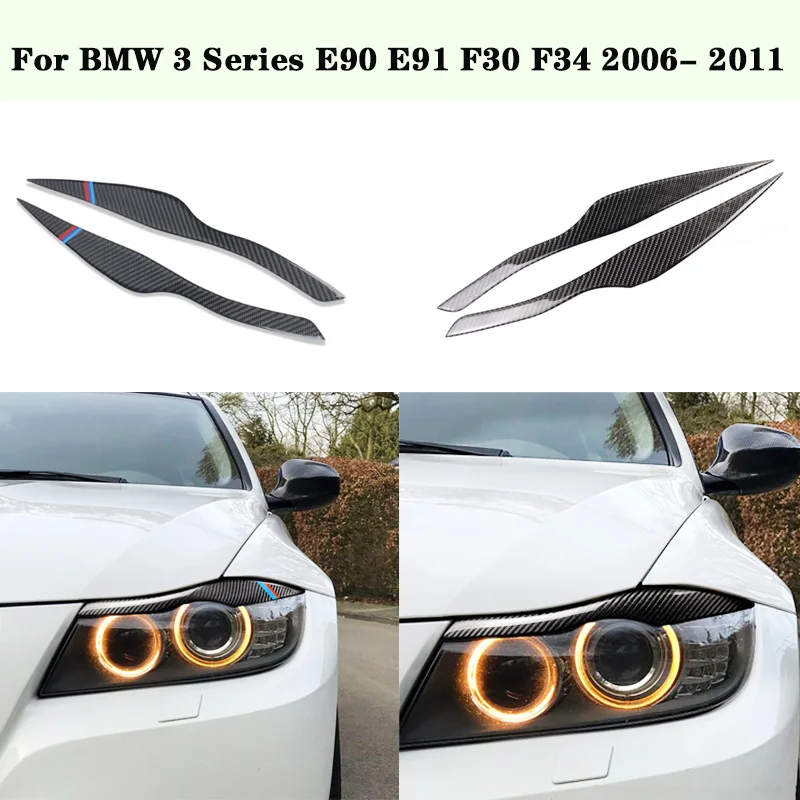 

1 пара, декоративные наклейки для автомобильных фар BMW 3 серии E90 E91 F30 F34 2006- 2011