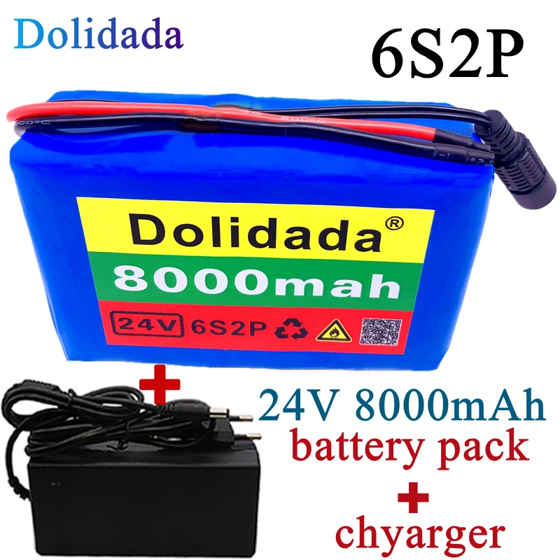 6s2p 24V8Ah 18650 литиевая батарея 25 2 v 8000mAh Электрический велосипед