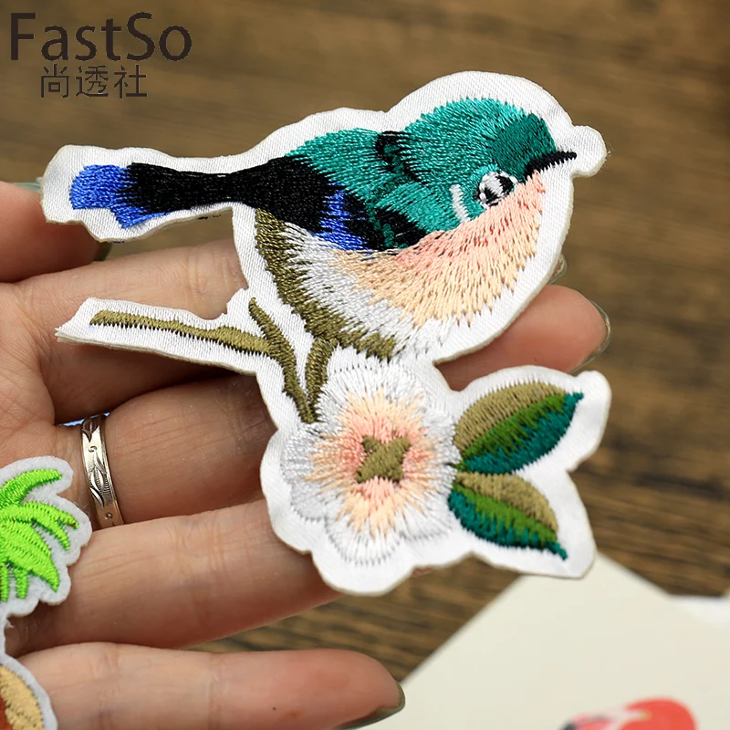 Тканевые нашивки на одежду с железными цветами птицами бабочками нашивками и