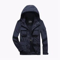 mens jacket new spring autumn outwear windbreaker coat male casual hooded overcoat with multi pocket loose clothing large 7xl