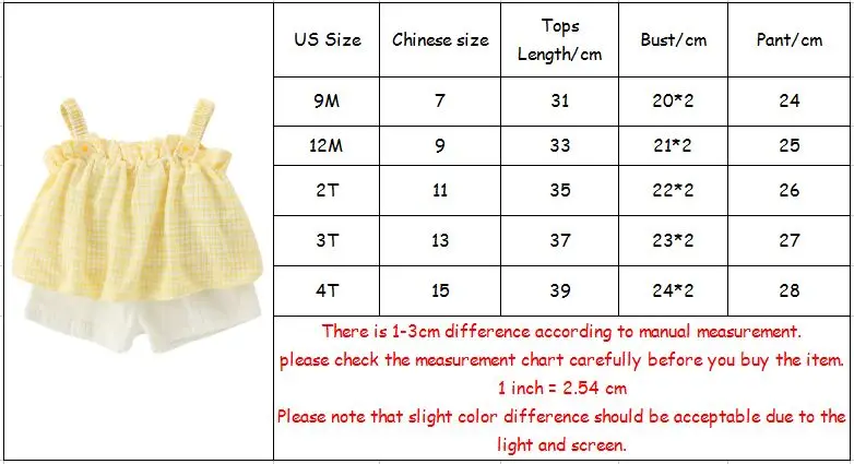 

Girl's Clothes Set Summer Children Bow Lace Plaid Tops+Shorts 2Pcs/Set Kids Sleeveless Clothing Sets 1-4Y