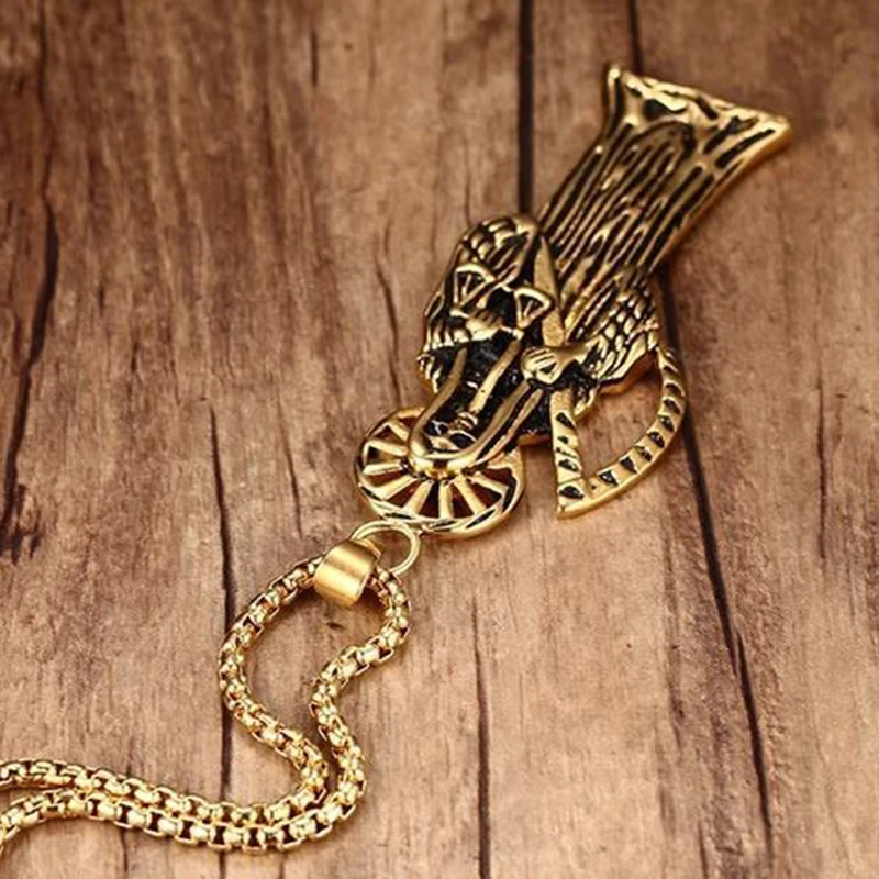 Готическое ожерелье череп меч Готическая оккультная Подвеска Панк Золотой цвет