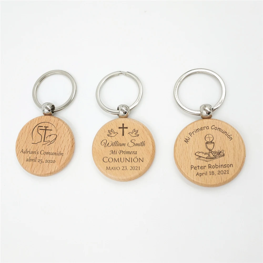 Деревянные брелки для ключей с крестинами на заказ сувенир в честь первого