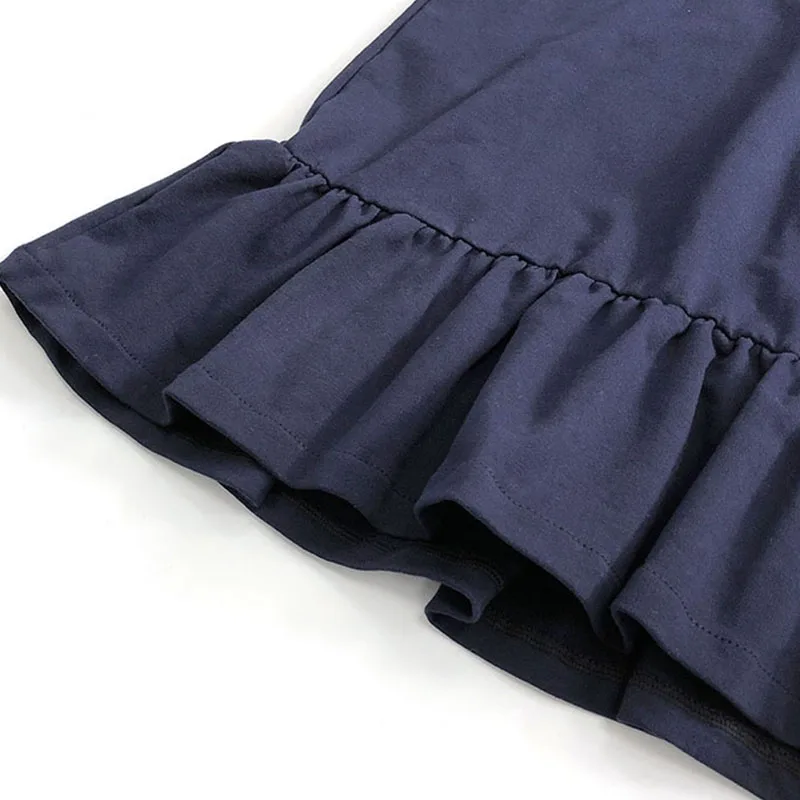 Back To School Clothing 100% Cotton Fall Dress For Girl Petal Sleeve Big Kids Dresses Blue 2019 Autumn Child Fashion | Детская одежда и