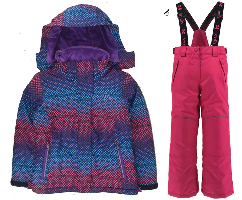 Теплые плотные лыжные костюмы XMT для мальчиков и девочек ветрозащитный