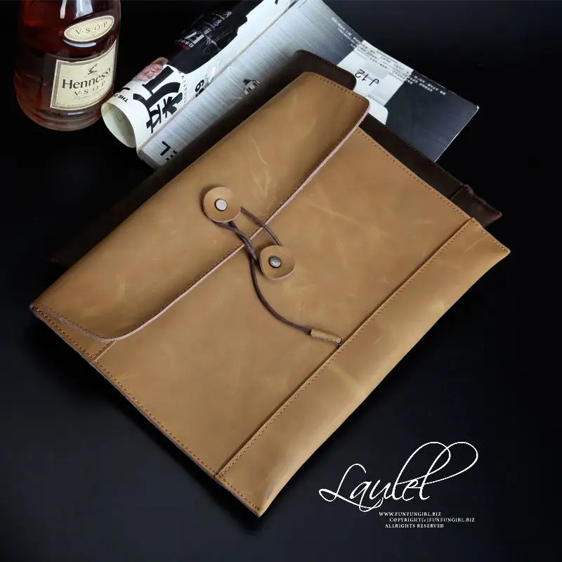

Korean Business Fashion Men 'S Envelope Style Leather Hand File Bag Solid Color Soft Bread Cover Style Elegant