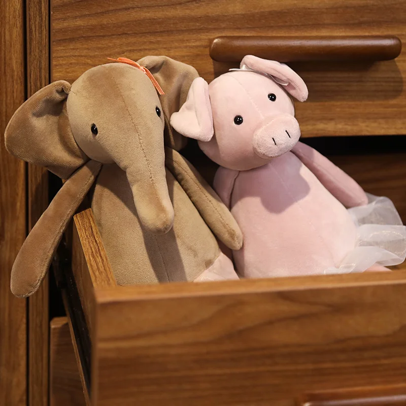 Милые мягкие подушки с игрушками в виде милого мультяшного свиньи и слона с кружевной юбкой для девочек - подарки на день рождения.