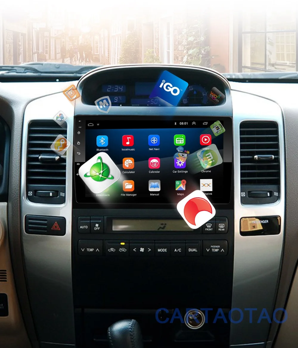 2G+ 32G " 2din Android 8,1 GO Автомобильный DVD плеер для Toyota Land Cruiser Prado 120 2004-2009 Автомобильный Радио gps навигация wifi плеер