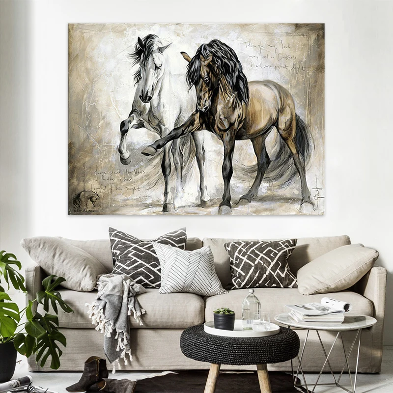

Poster Art Vintage Horse Painting Canvas Prints For Restaurant ,Bedroom Decor Modern Animal Decorative Paintings Cuadros