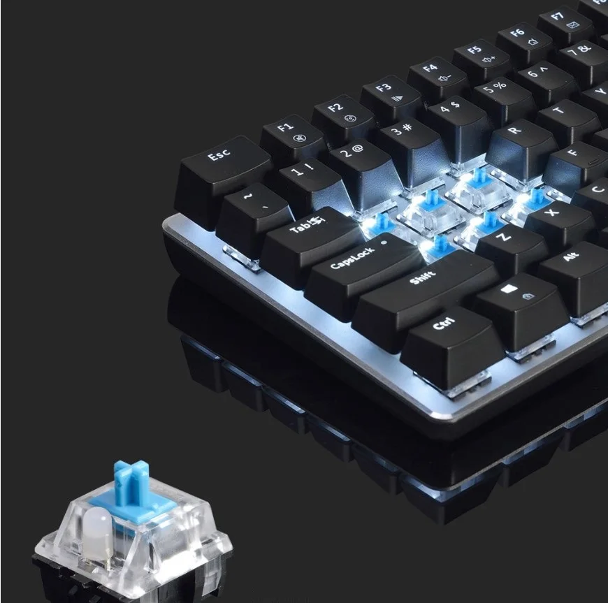 Механическая игровая клавиатура USB Проводная с 18 режимами RGB подсветкой 82 клавиши