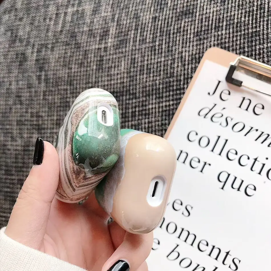 Беспроводной Bluetooth чехол для наушников Airpods чехол Роскошный Мраморный наушник чехол для Apple Air Pods 2 Earpods аксессуары 1