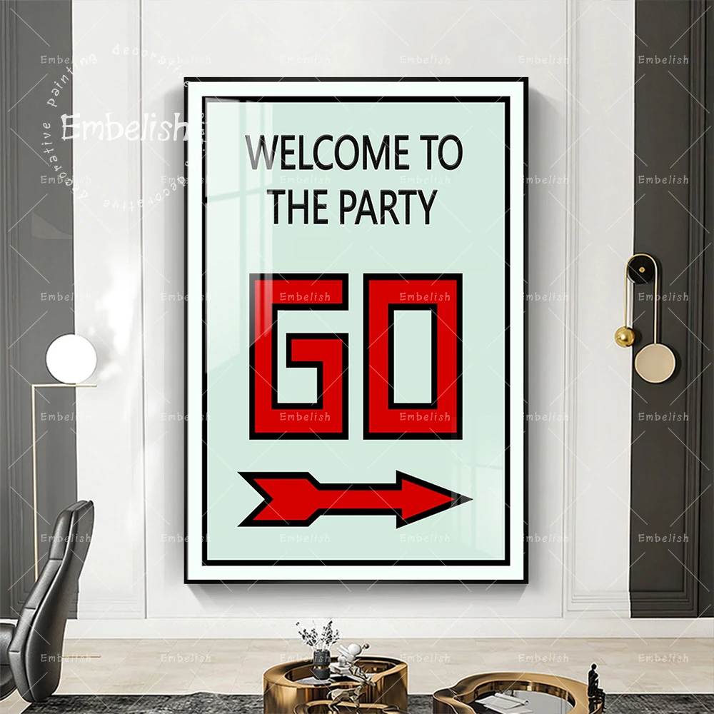 

Welcome To The Party Alec Monopolyingly Modern Artworks For Living Room Wall Art Pictures Home Decor HD Canvas Oil Paintings