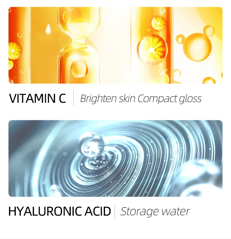 LAIKOU Sakura Vitamin C 24K Gold Face Serum Hyaluronic Acid Shrink Pores Remove Acne Moisturizing Essence Brighten Facial Skin