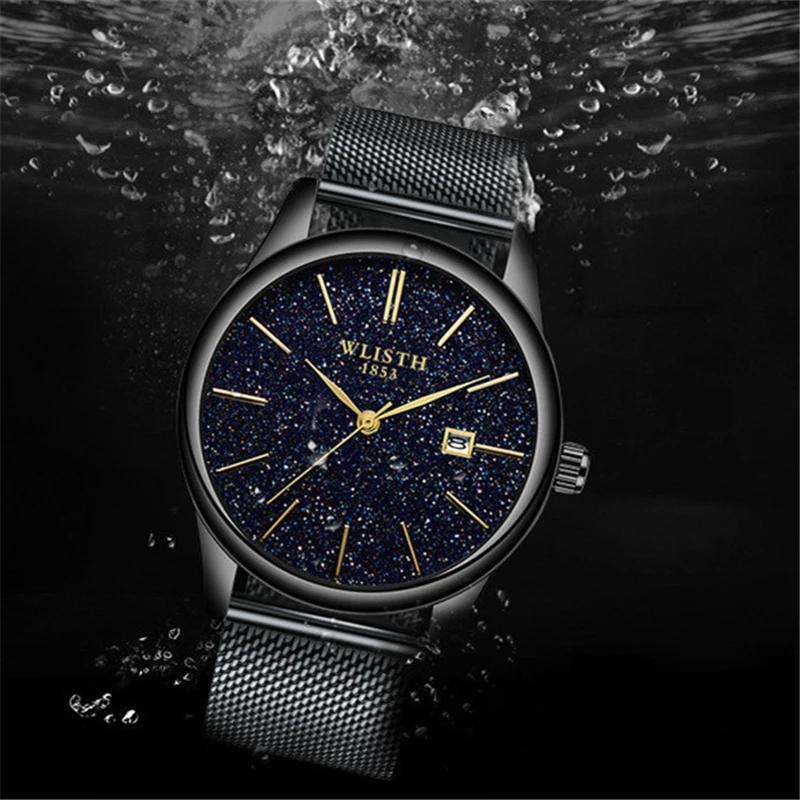 Звездное небо мужские часы высокое качество роскошный бренд Модный золотой