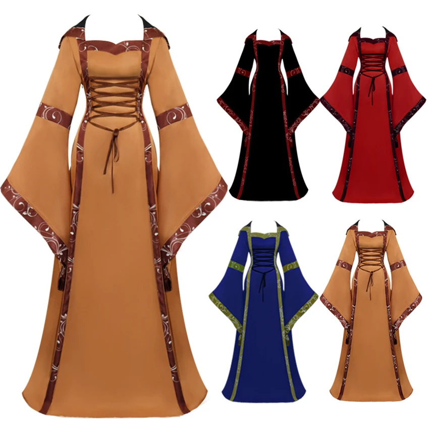 2021 средневековые костюмы для косплея женщин Хэллоуин Карнавал Виктория Ретро