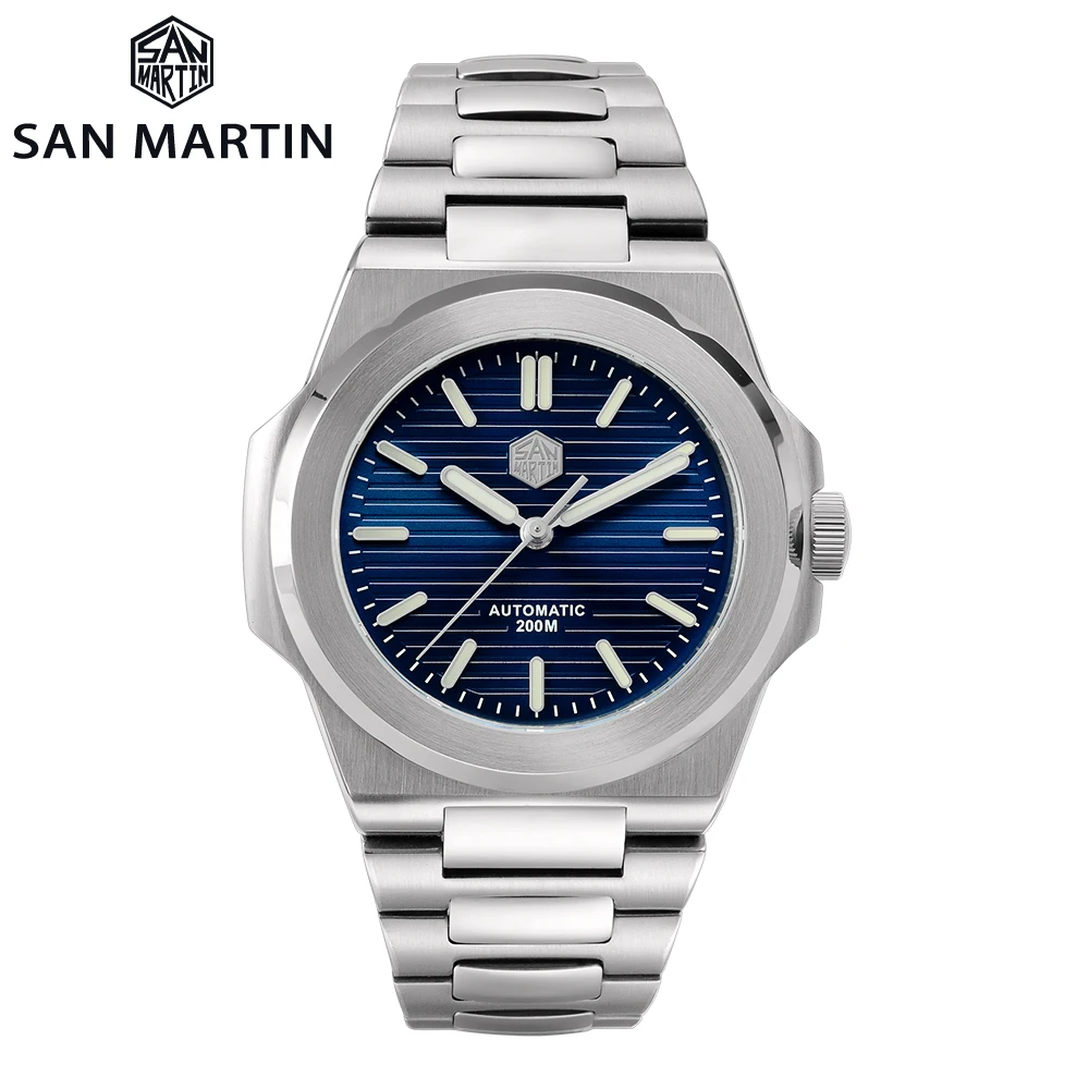 

San Martin Diver Retro Classic Luxury Sapphire Crystal 20Bar BGW-9 Luminous ђжские авомаиеские меаниеские ас